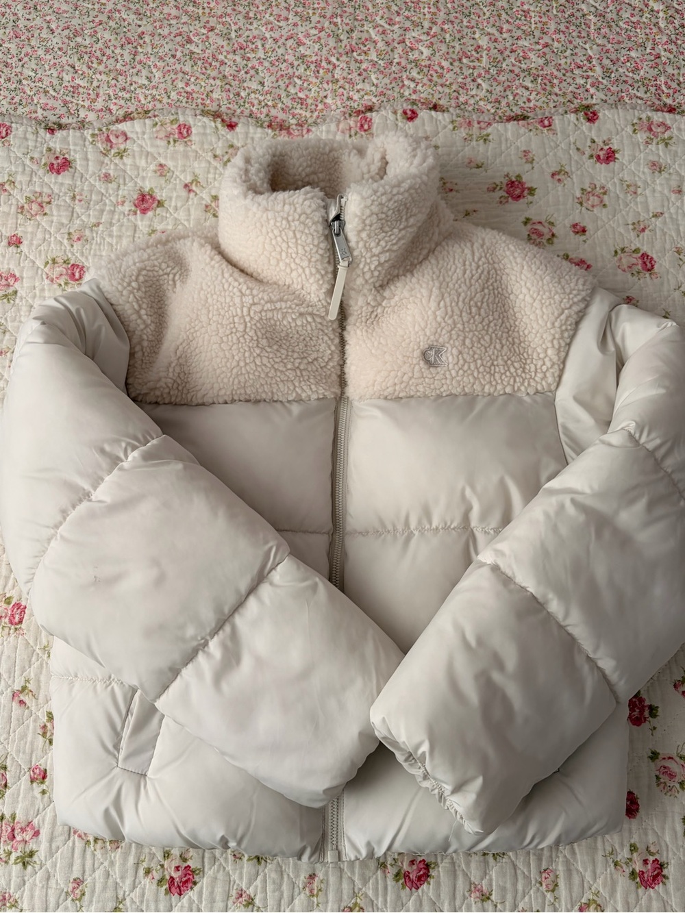 Calvin Klein Cream Puffer Jacket